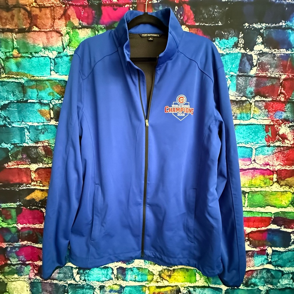 Chicago Cubs 2016 World Series Blue PORT AUTHORITY Vietnam Zip Jacket Men’s L